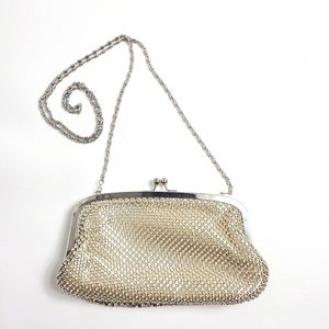 Jessica McClintock Silver and Cream Cocktail Bag